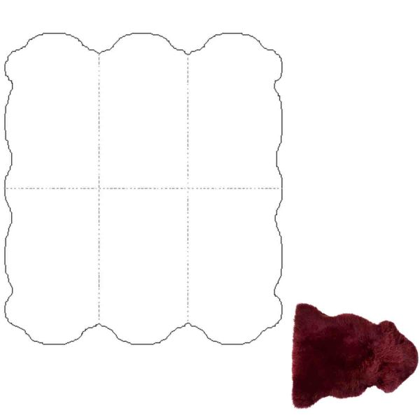 Sheepskin rug MERINO M 6x, 130x180cm, bordeaux