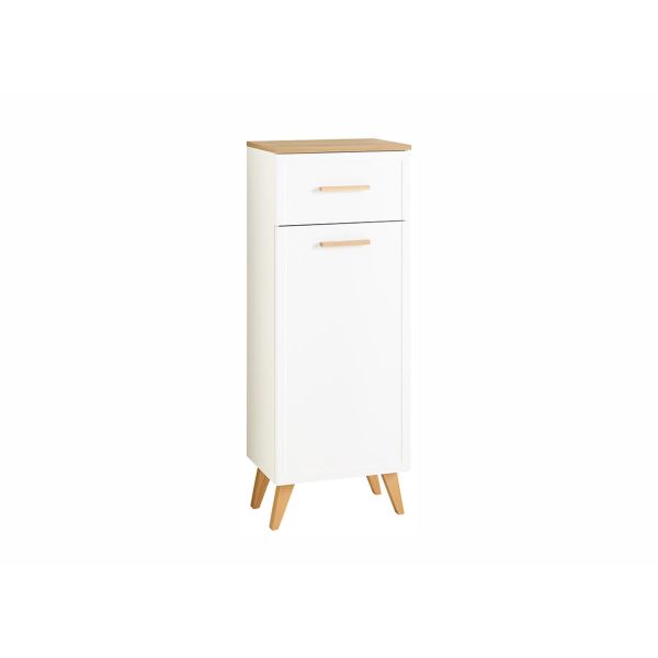 Apakšējais vannas istabas skapis PELIPAL matēts balts/ozols, ar atvilktni