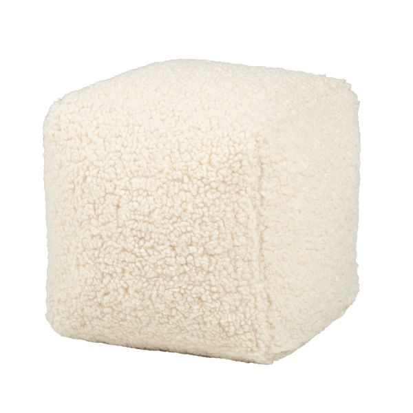 Spilvens LARRY kubs, 25x25x25cm, dabiski balta