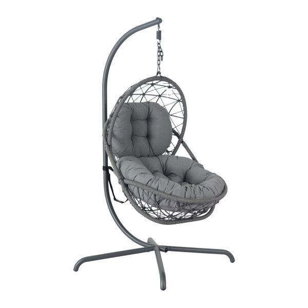 Piekaramais šūpuļkrēsls AMARA 134x134xH196cm, pelēks