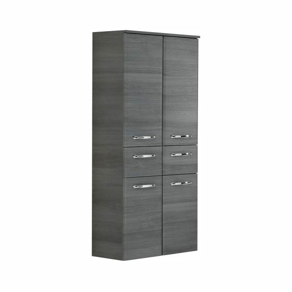 Augsts vannas istabas skapis 328, 60x33xH141cm, pelēks