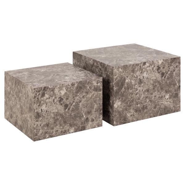 Coffee tables 2pcs DICE 58x58xH40cm, 50x50xH33cm, light brown