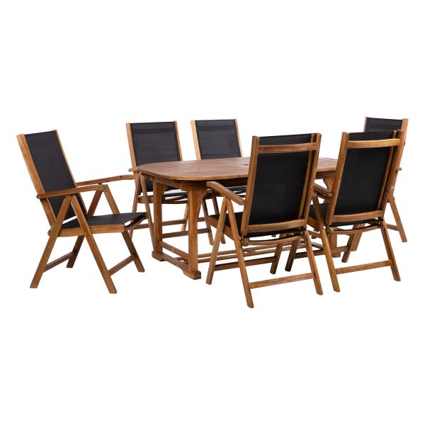 Dārza mēbeļu komplekts FABIOLA galds un 6 krēsli