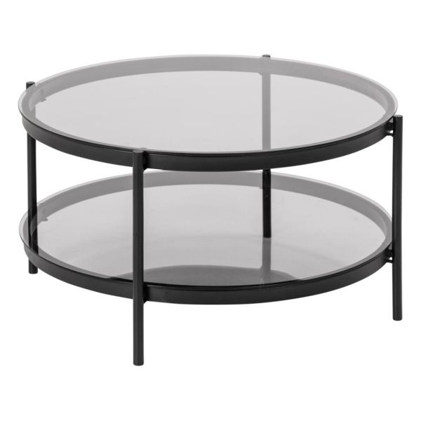 Kafijas galdiņš BAYONNE, D79xH42cm, dūmakains stikls