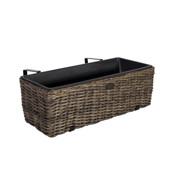 Puķu kaste balkonam WICKER 60x19xH18cm, tumši brūns