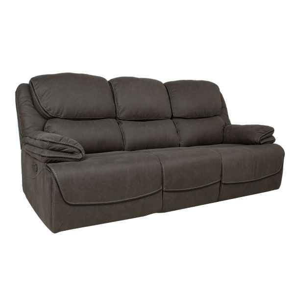 Recliner sofa GORDY 3-seater with manual mechanism, grey