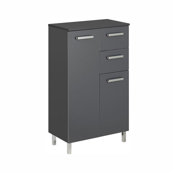 Bathroom cabinet 311, 60x33xH100,5cm, anthracite gloss