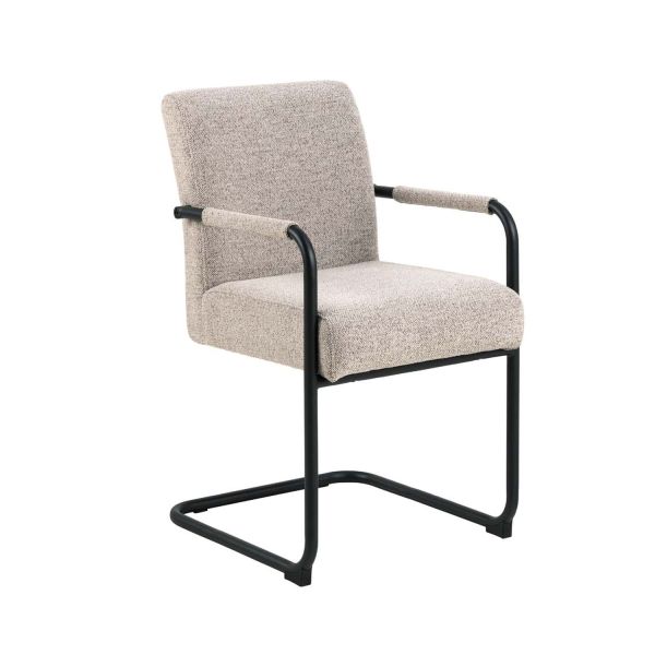 Dining chair ADELE with armrest, beige