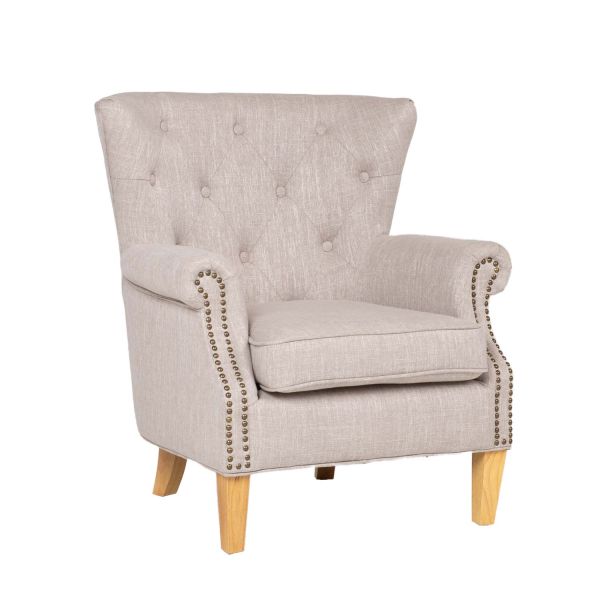 Armchair HOLMES 78x80xH86cm, beige