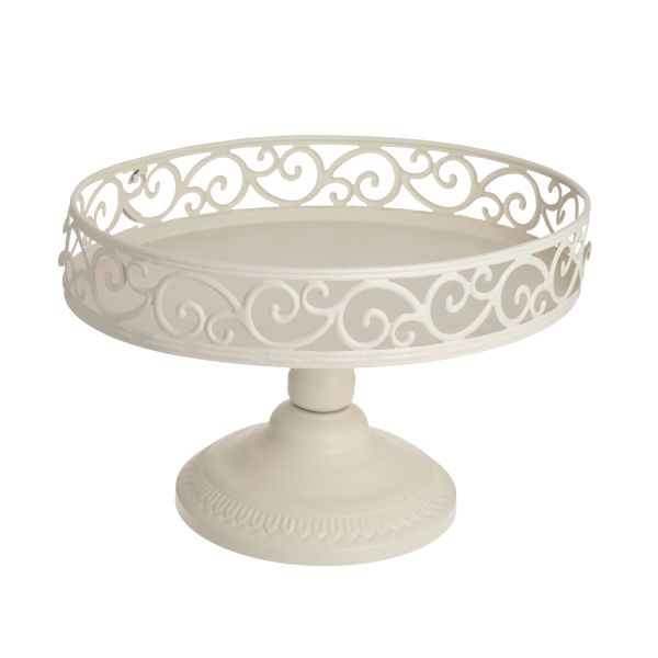 Platter SANDY 35x27xH22cm, antique white metal