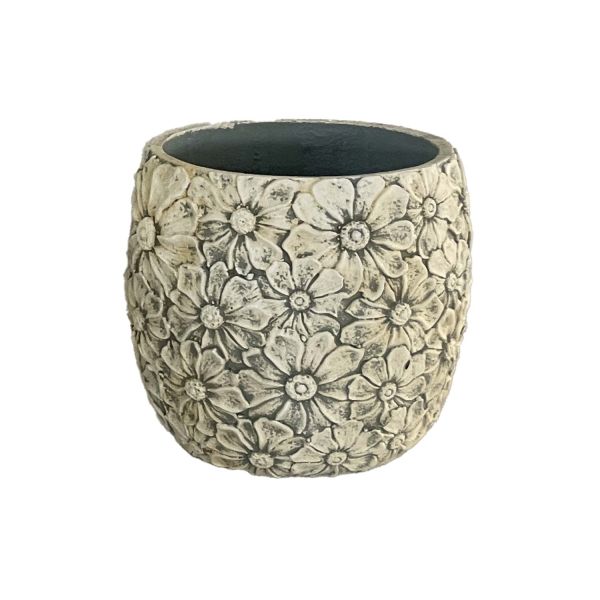 Puķu pods SUNNY DAISY D27xH25cm balts/pelēks