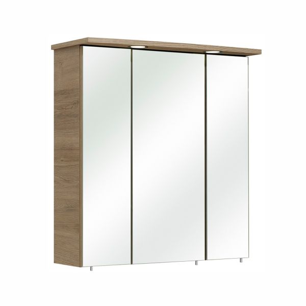 Mirror cabinet with LED lighting 37-I, 65x20xH72cm, oak San Remo