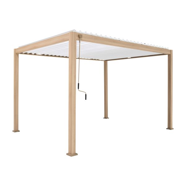 Gazebo MIRADOR-111 3x4m, light wood looking