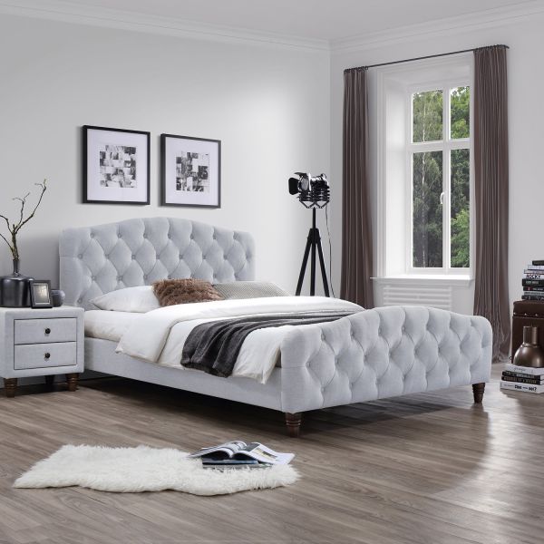 Bed SANDRA 160x200cm, light grey