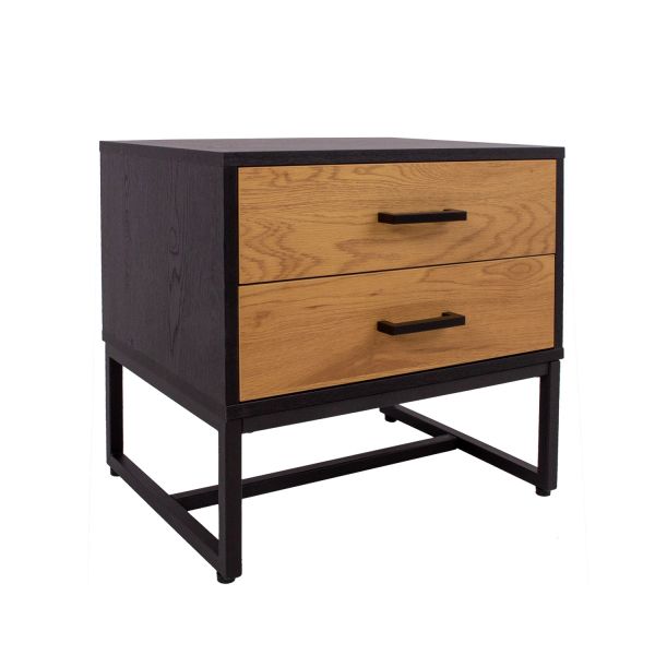 Nightstand AMSTERDAM oak/black