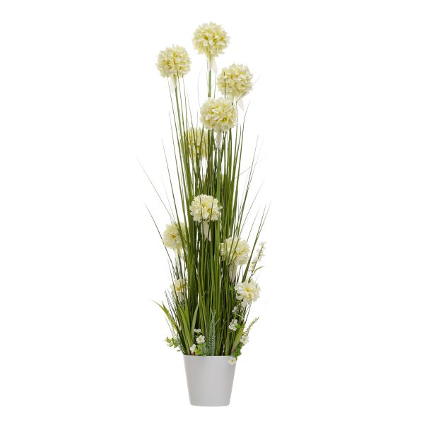 Mākslīgais zieds IN GARDEN H120cm, balta hiacinte, zāle ar podiņu