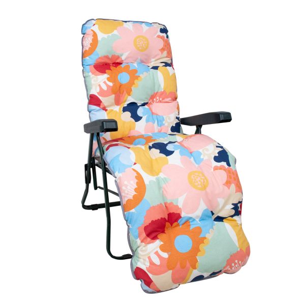 Deck chair BADEN-BADEN nordic floral pad