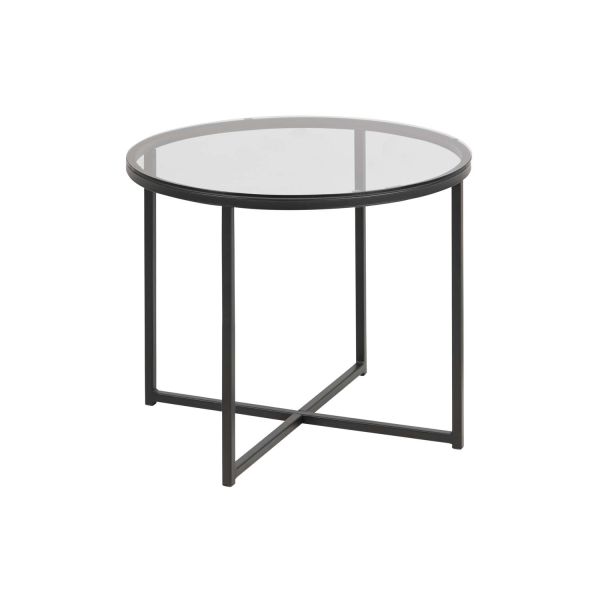 Side table CROSS D55xH45cm, smoke glass