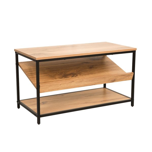 Shoe rack DIMITRA 80x40xH45cm, rustic/black