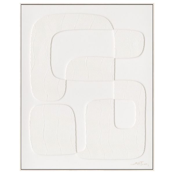 Painting with frame 80x100cm,
white shape