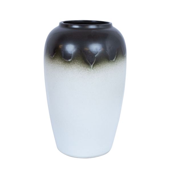 Ceramic vase TITAN STONE H37cm, brown/white
