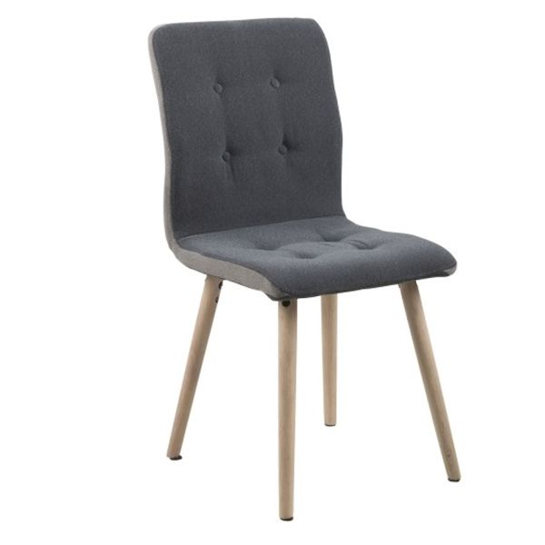 Krēsls FRIDA 43x55xH88cm, sēdeklis un atzveltne: audums, krāsa: tumši pelēka/gaiši pelēka