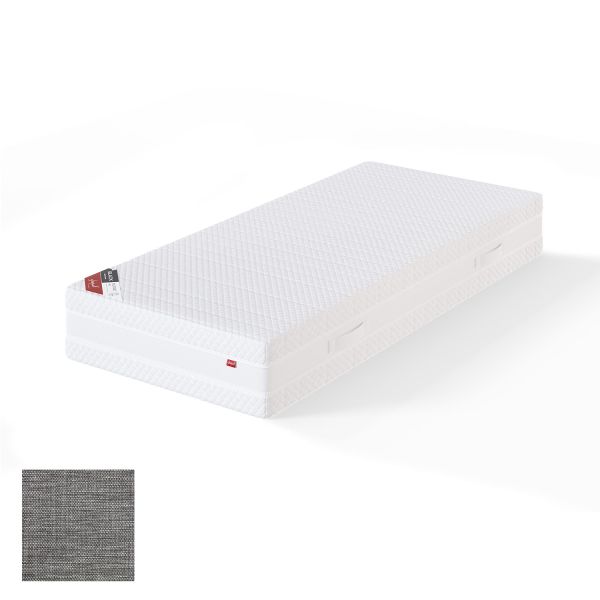 Spring mattress BLACK MULTIPOCKET MANGO 80x200cm, firm, light grey