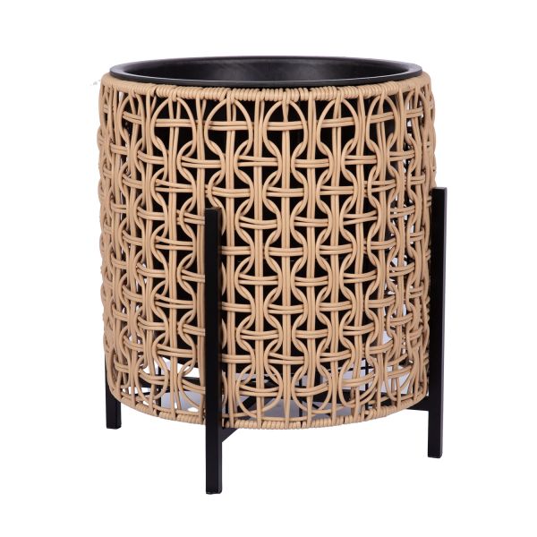 Puķu pods WICKER ar statīvu 39x39xH42cm, gaiši brūna