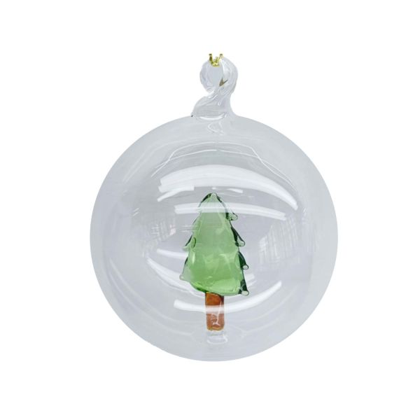 Ziemassvētku rotājums JOY TREE GLASS D8cm, stikls