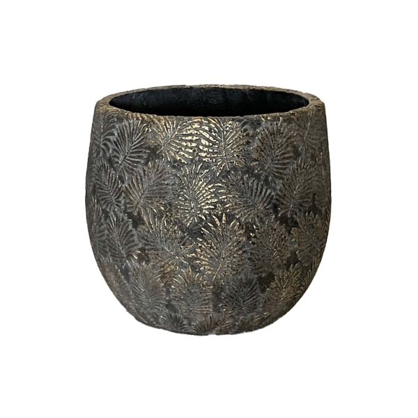 Plant holder SUNNY CEDAR D26xH25.5cm dark grey/gold