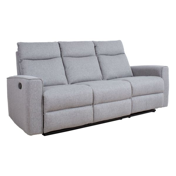 Recliner sofa MORA 3-seater with manual mechanism, grey
