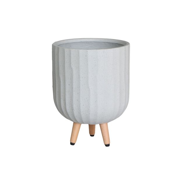 Puķu pods SKY CALLA D31xH41cm, balts, ar koka kājām