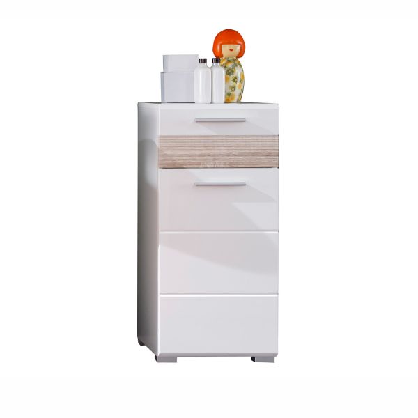 Vannas istabas skapītis MEZZO 37x31xH79cm, balts/gaišs ozols