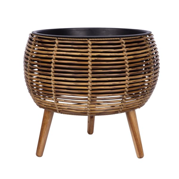 Puķu pods WICKER 48x48xH43cm, gaiši brūna