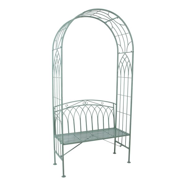 Bench MINT with arc, antique green metal