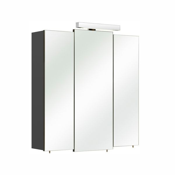 Spoguļskapītis ar 13-I gaismu, 68x20xH73cm, antracīta spīduma