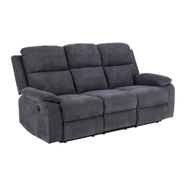 Sofa MORA 3-seater recliner, dark grey