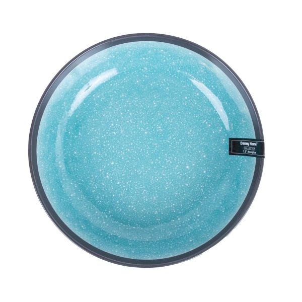 Plate RITA D19xH5cm, black/blue