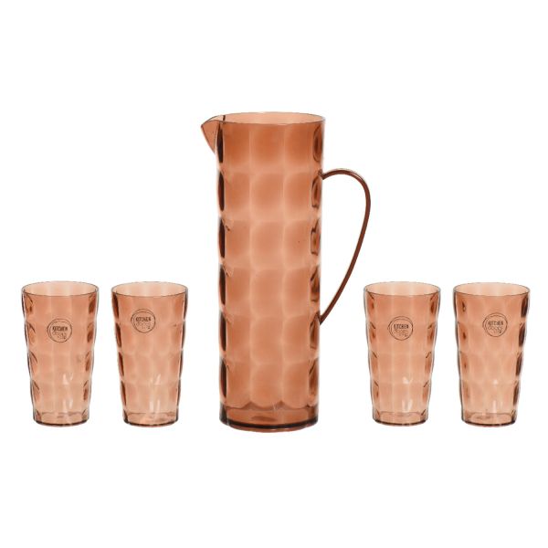 Set LIMONE mug, 4 glasses, golden brown