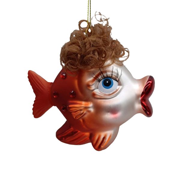 Ziemassvētku rotājums JOY GOLDEN LADY 11cm, stikls