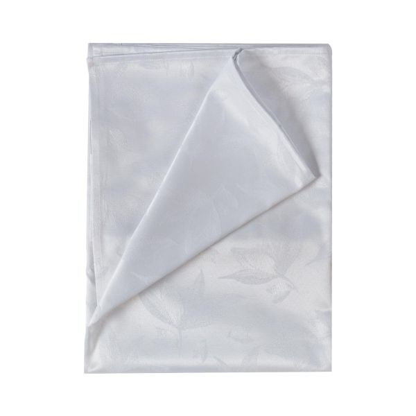 Tablecloth PARTY 136x250cm, white leaves