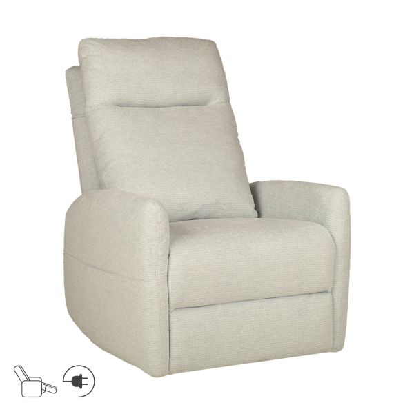 Recliner armchair KATY with electric mechanism and massage function, bluish white