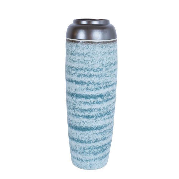 Ceramic vase TITAN STONE H60cm, black/blue