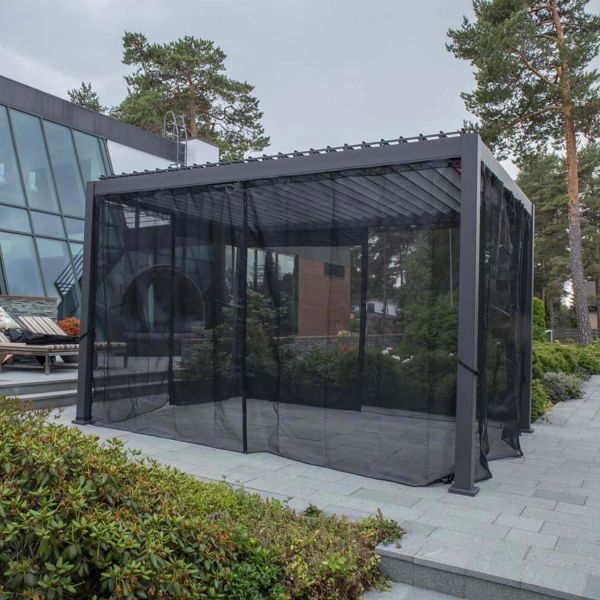 Textilene curtains for gazebo MIRADOR-111 3x4m, black