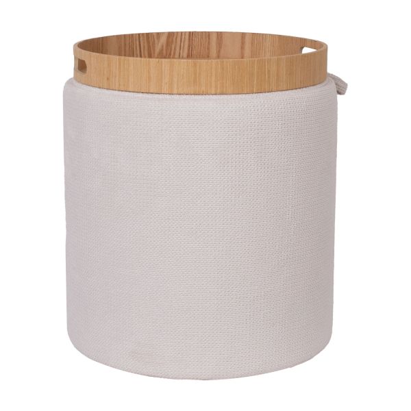 Tumba / galds HIRO D34,5xH37cm, balts, ar uzglabāšanās vietu un paplāti