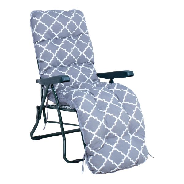 Deck chair BADEN-BADEN grey pad