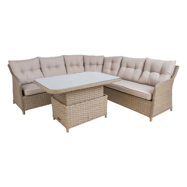 Garden furniture set PACIFIC table, corner sofa