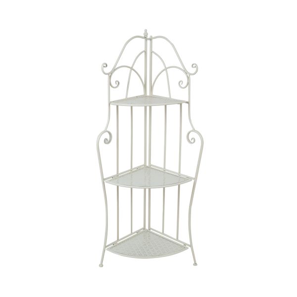 Corner shelf SANDY 39x39xH126cm, antique white