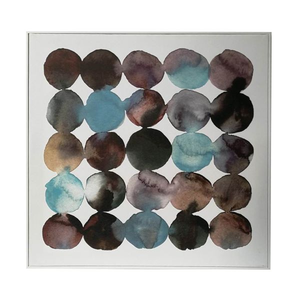 Kanva ar rāmi WALLY 60x60cm, zili abstrakti apļi