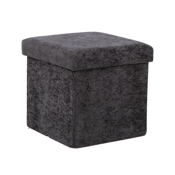 Pufs JESSE ar uzglabāšanas vietu 30x30xH30cm, pelēks